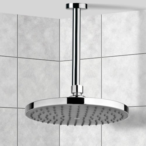 8 Inch Ceiling Mount Rain Shower Head With Arm, Chrome Remer 347N-A021072